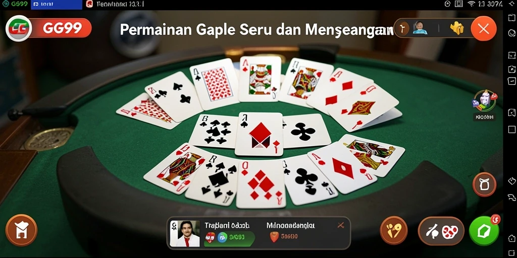 Tangkapan layar utama GG99 menampilkan momen seru permainan Gaple.