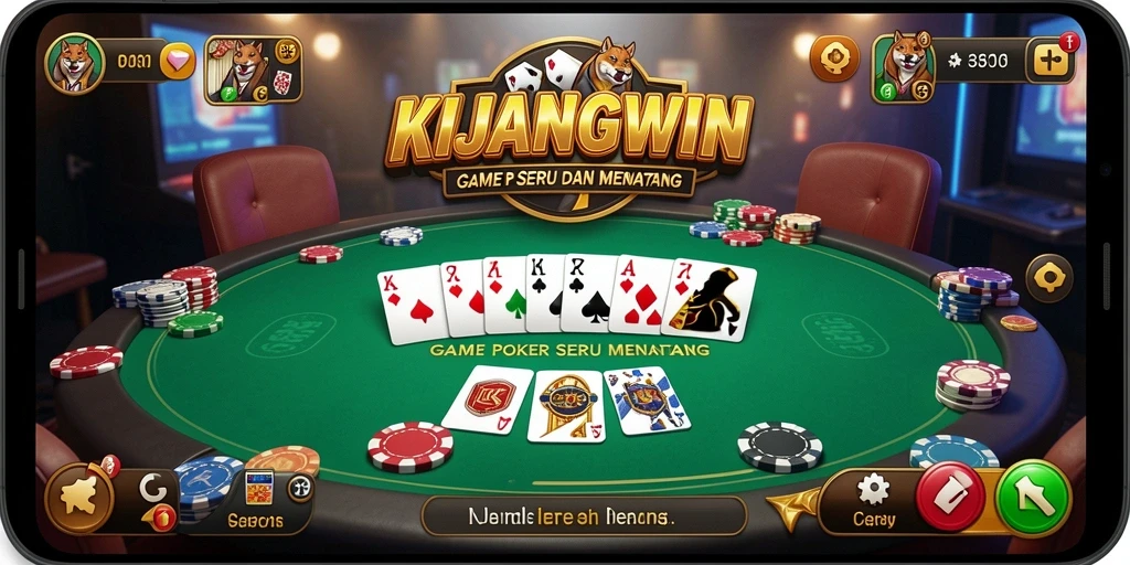 Tampilan gameplay Poker di KIJANGWIN yang penuh aksi dan interaksi.