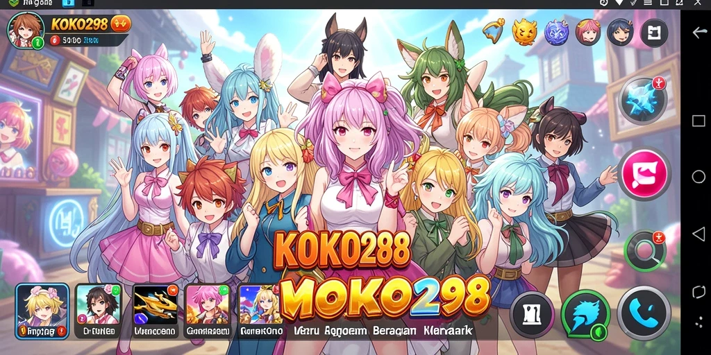 Screenshot gameplay KOKO288 menampilkan pertarungan karakter Anime yang seru.