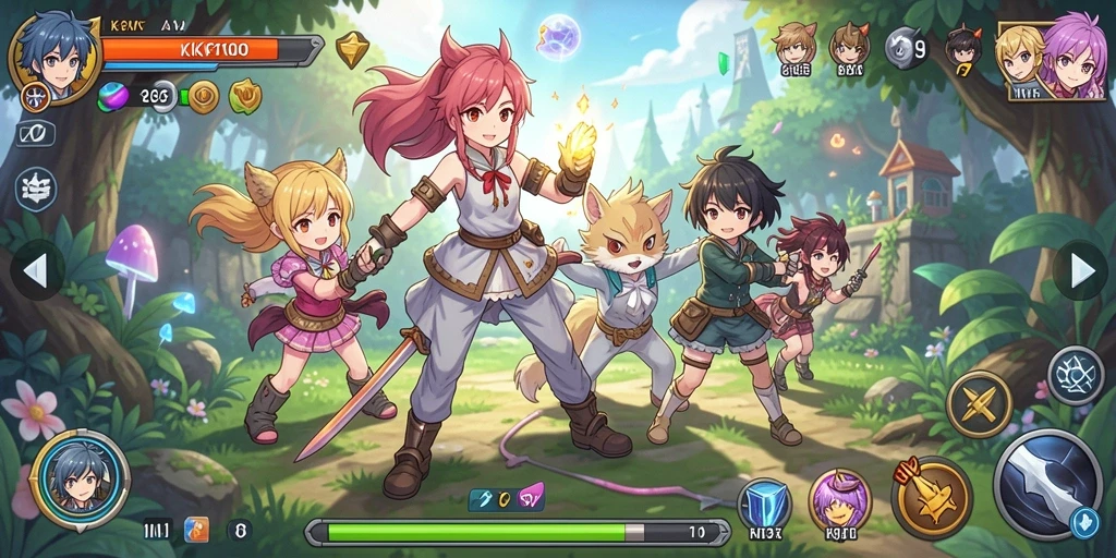 Tampilan gameplay KPK100 yang menarik di dunia anime.