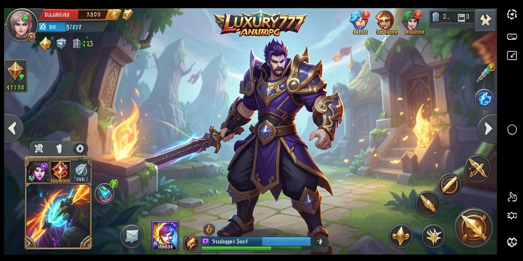 Tampilan gameplay menegangkan dari LUXURY777 dalam pertarungan ARPG.
