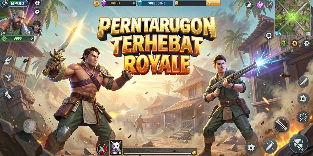 Tangkapan layar utama MPOID menampilkan serunya gameplay Battle Royale.