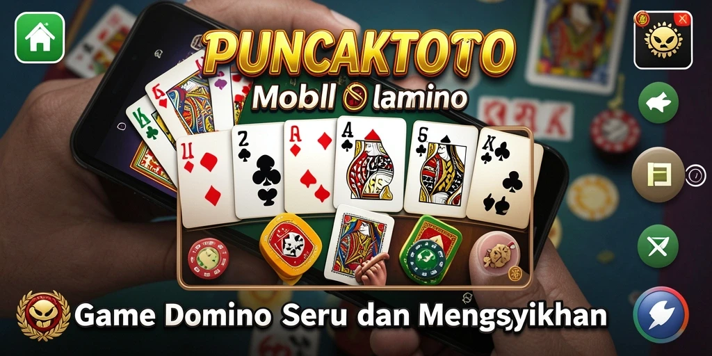 Screenshot gameplay PUNCAKTOTO menampilkan serunya bermain Domino.