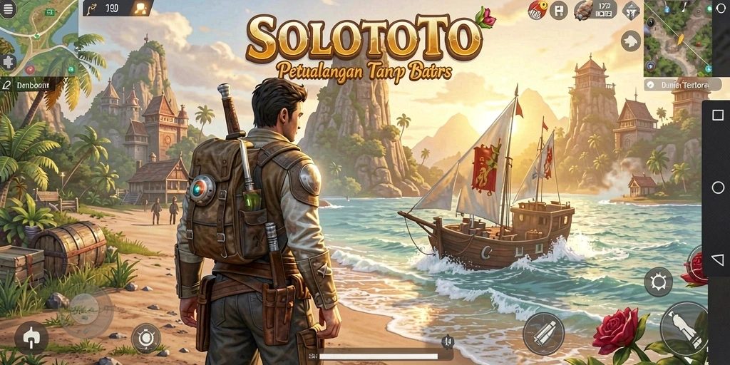 Tampilan gameplay menampilkan petualangan seru di dunia terbuka.