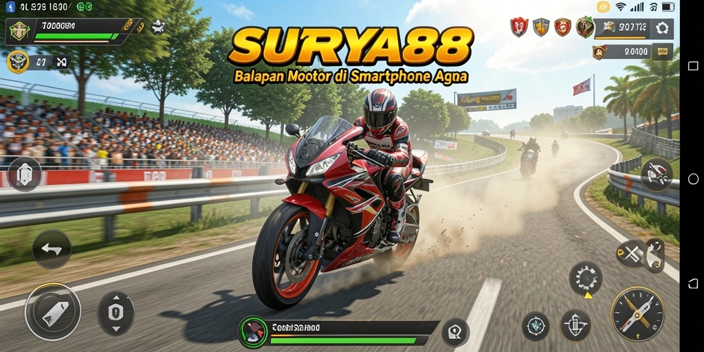 Gameplay SURYA88 yang mendebarkan di lintasan balapan.