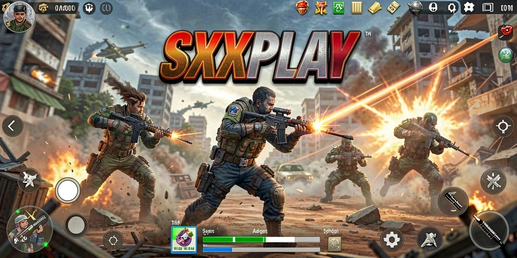 Tangkapan layar SXXPLAY menampilkan aksi pertempuran yang mendebarkan.